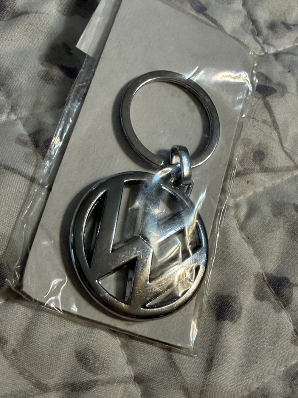 Silver VW Logo Keychain